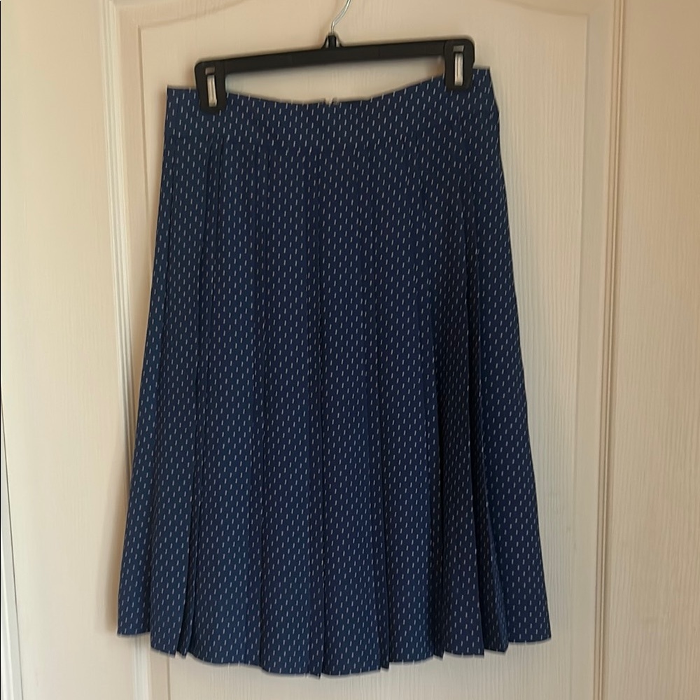 Pleated Blue Polka Dot Skirt
